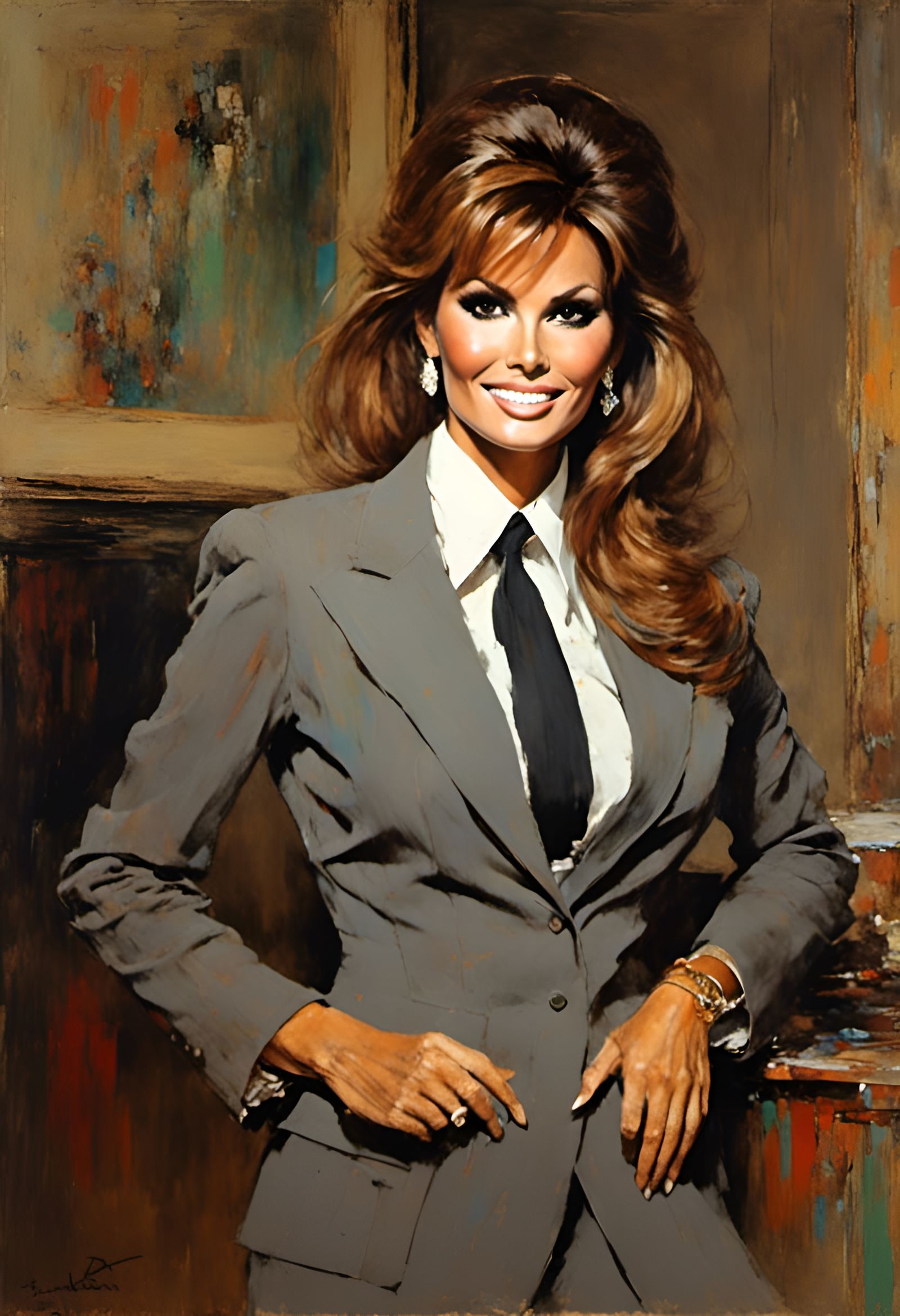 Woman in Suit as Impressionist Painting