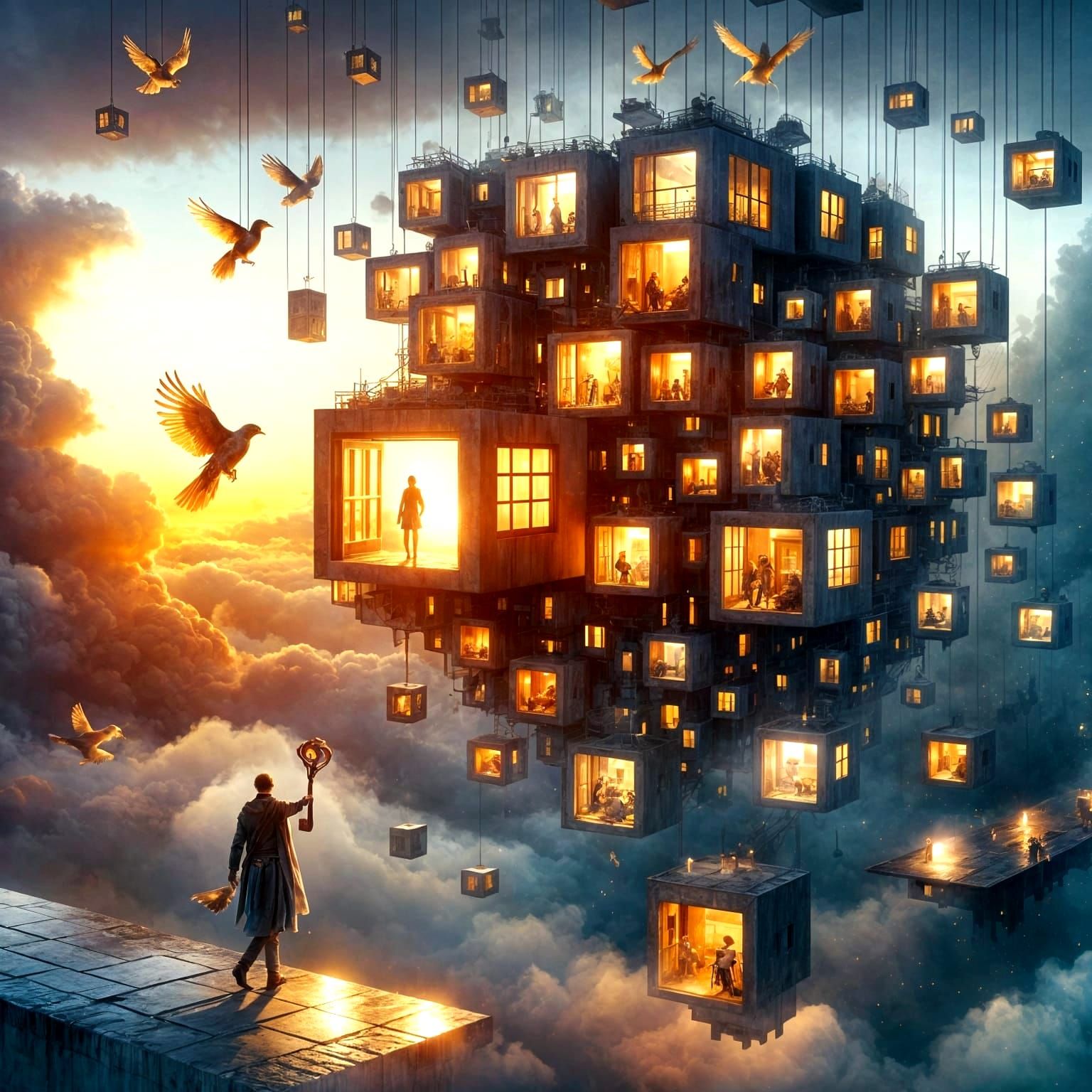 Enchanted Floating Metropolis Unveils Hidden Truths