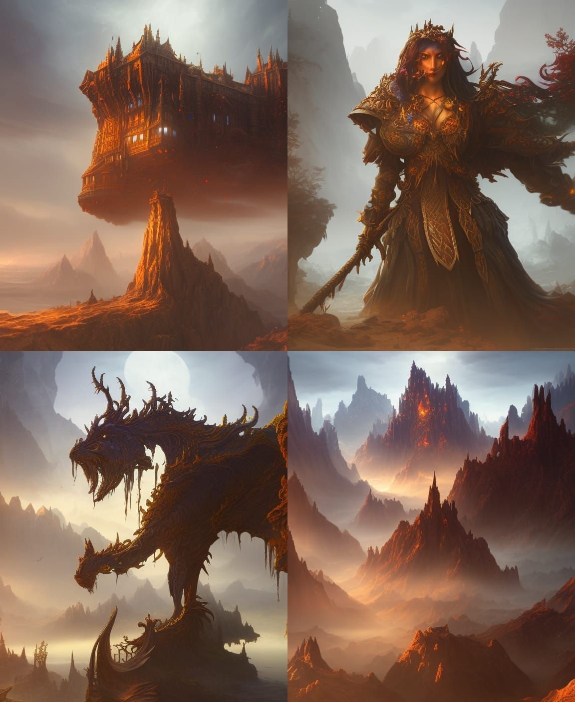 Fantastical Landscape in Deep Color as Digital Art