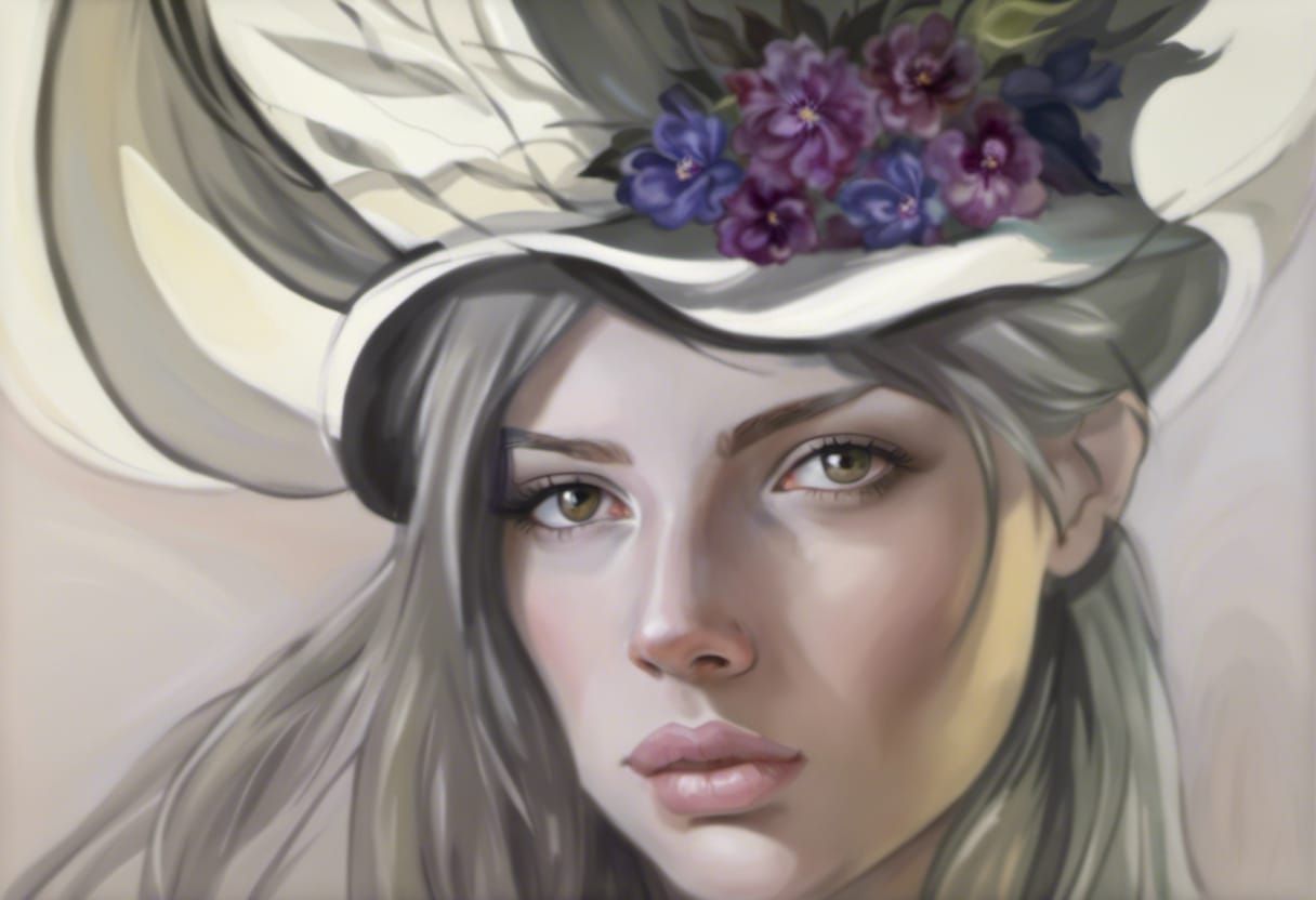 Alice as Mad Hatter: Detailed Ink Portrait