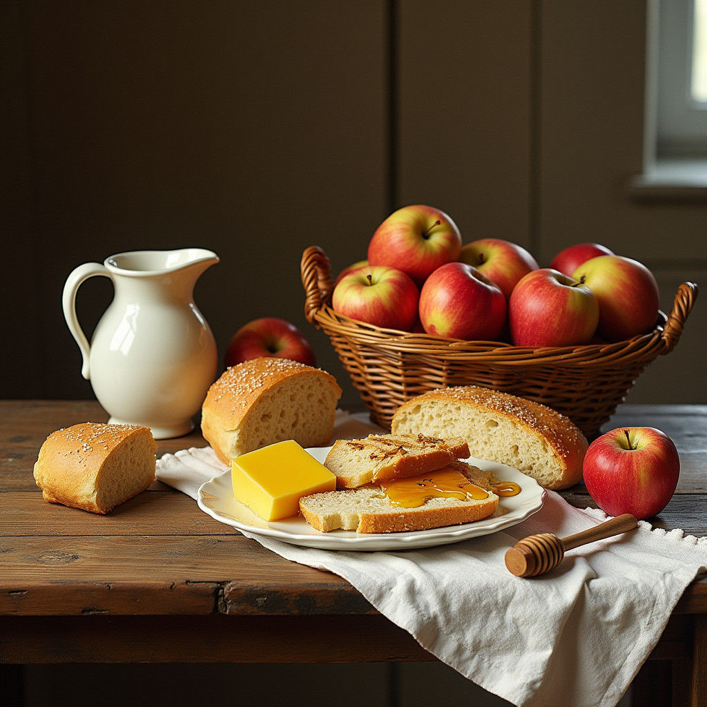 Inviting Slovenian Breakfast Still Life in Impressionist Sty...