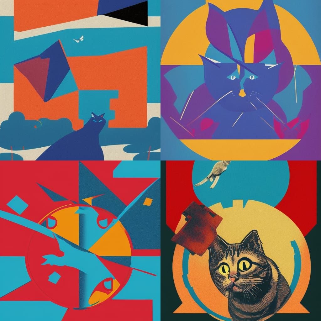 Cat vs Bird Pop Art Screen Print