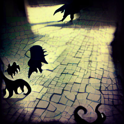 Eerie Hallway: Abstract Shadows and Mystery