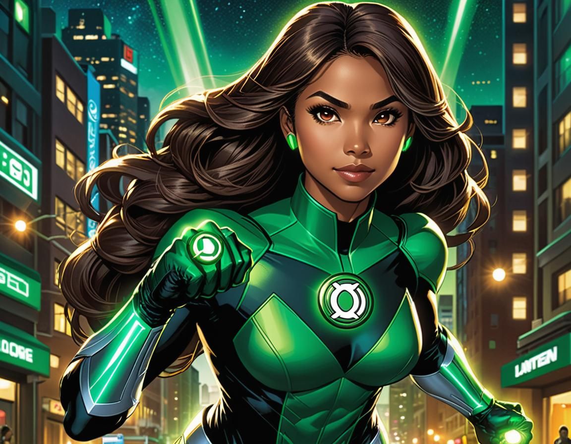Jessica Cruz as Green Lantern in Manga Style