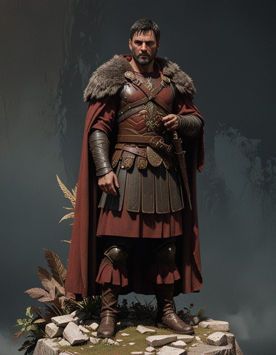 Roman General in Crimson Cloak