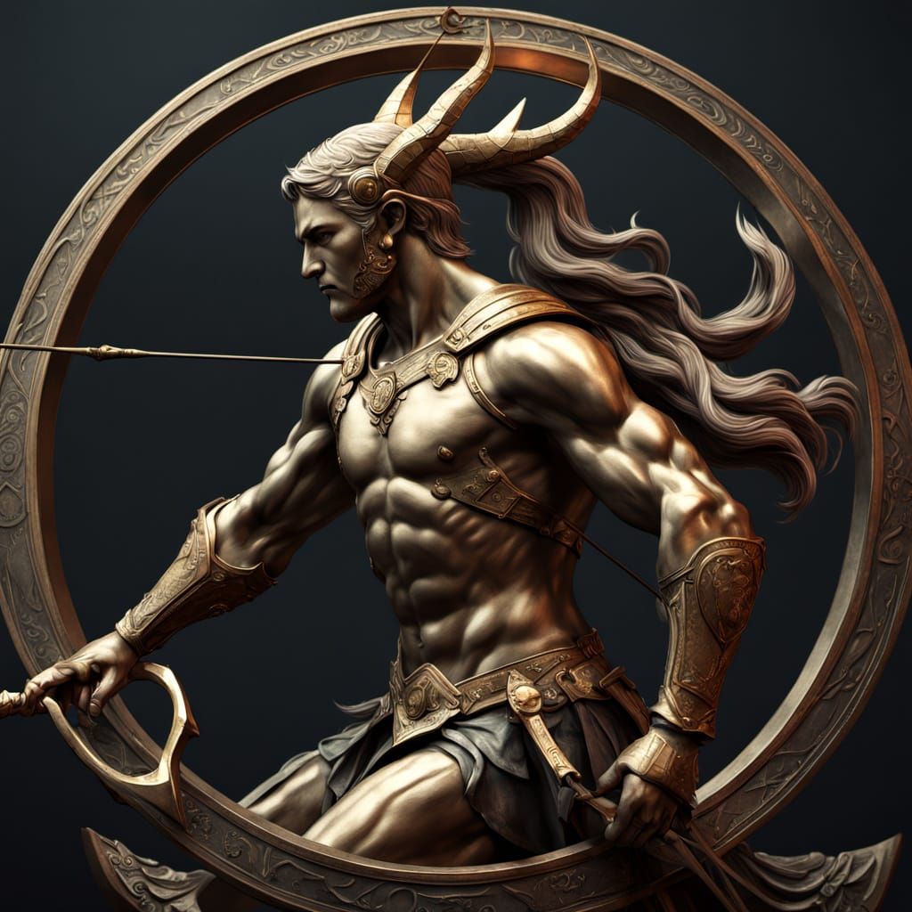 Bronze Centaur Sculpture of Sagittarius, Dynamic Pose