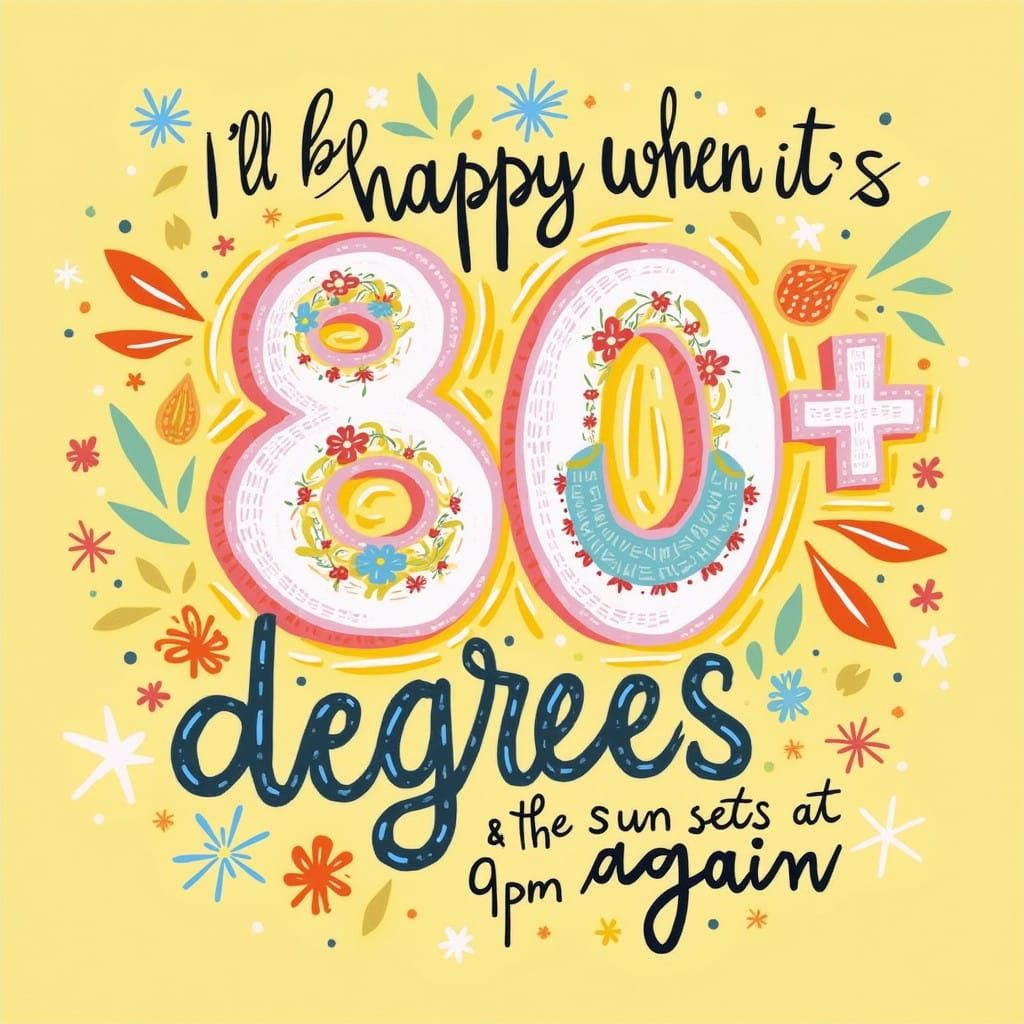 Whimsical Summer Dreams in Vibrant Cursive Letters