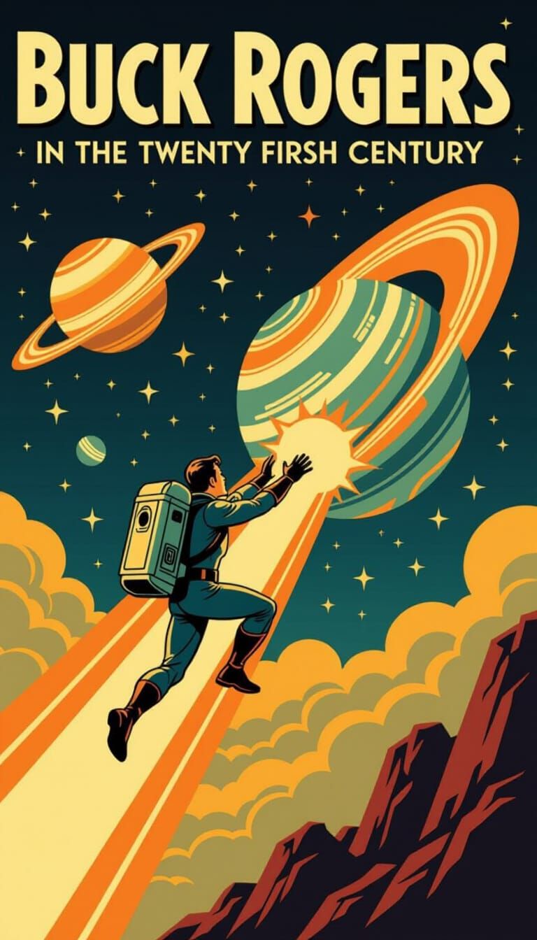 Buck Rogers Moves a Planet with Flying Backpack
