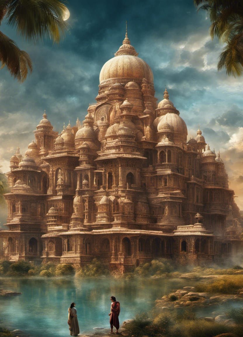 Epic Bollywood Star in Dramatic Digital Painting