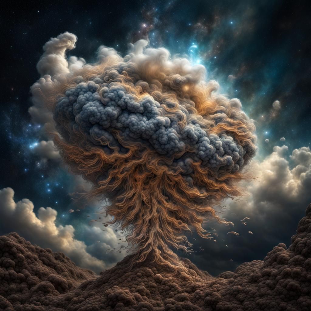 Cosmic Winds Carry Seed Cloud in Galactic Fantasy