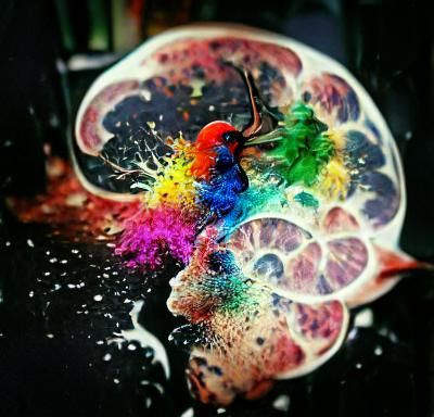 Colorful Mind in Abstract Paint Splatters