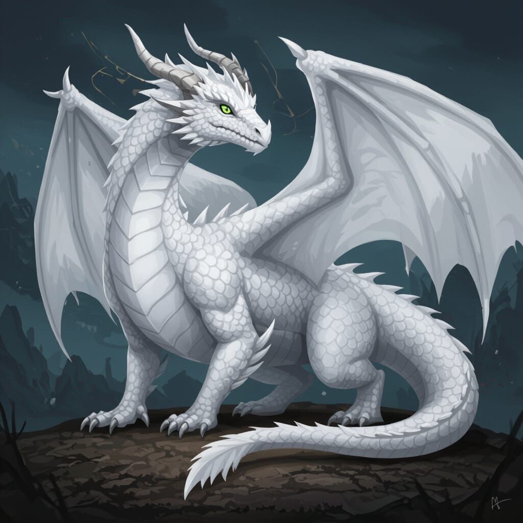 Majestic White Dragon