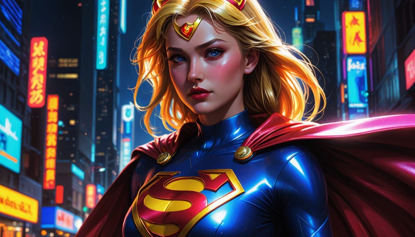 Sailor Moon as Supergirl in Latex: Anime Concept Art