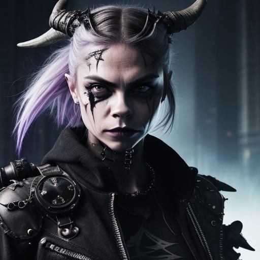 Cyberpunk Dragon-Human Hybrid Portrait