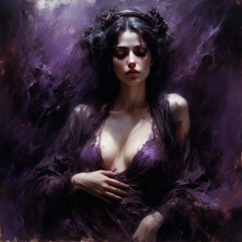 Macabre Gothic Portrait of an Arabic Woman