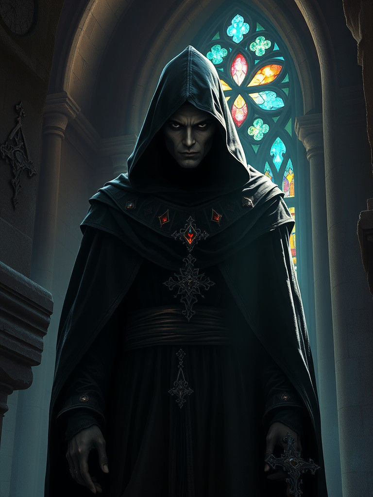 Mystical Evil Monk in Rim Light