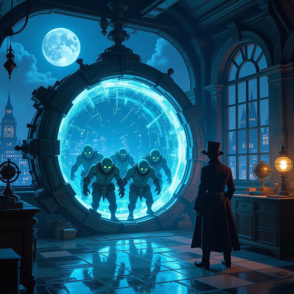 Steampunk Time Portal Opens to Morlock Monsters