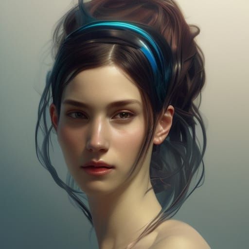 Beautiful Woman Portrait with Dynamic Lighting