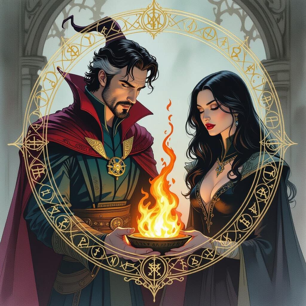 Mystical Flame Watched by Doctor Strange