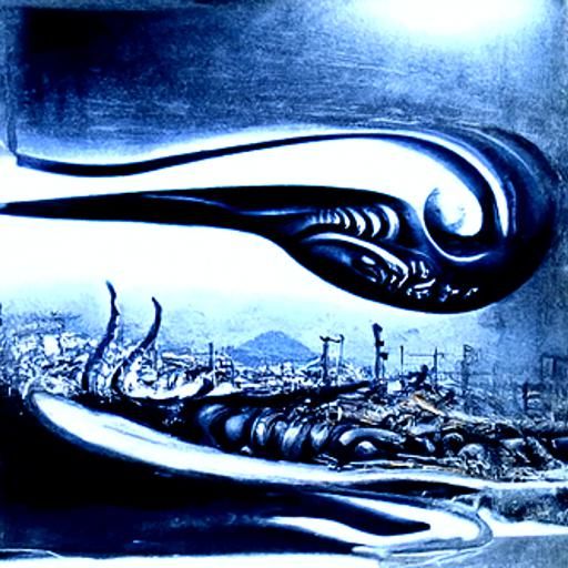 Surreal Tsunami in Biomechanical Style