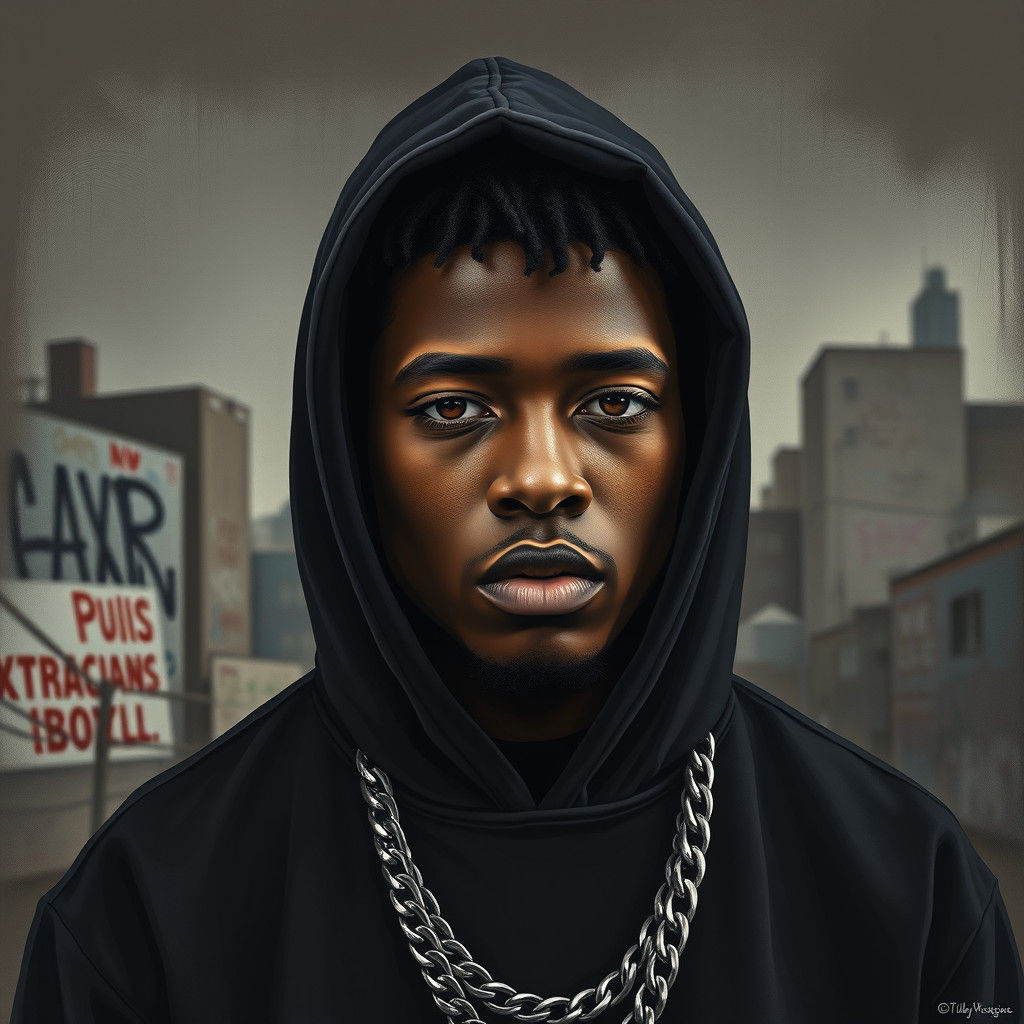 XXXTENTACION Portrait in Stylized Realism