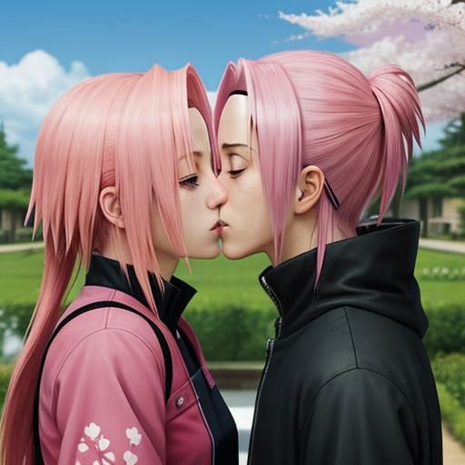 Anime Style Kissing Scene