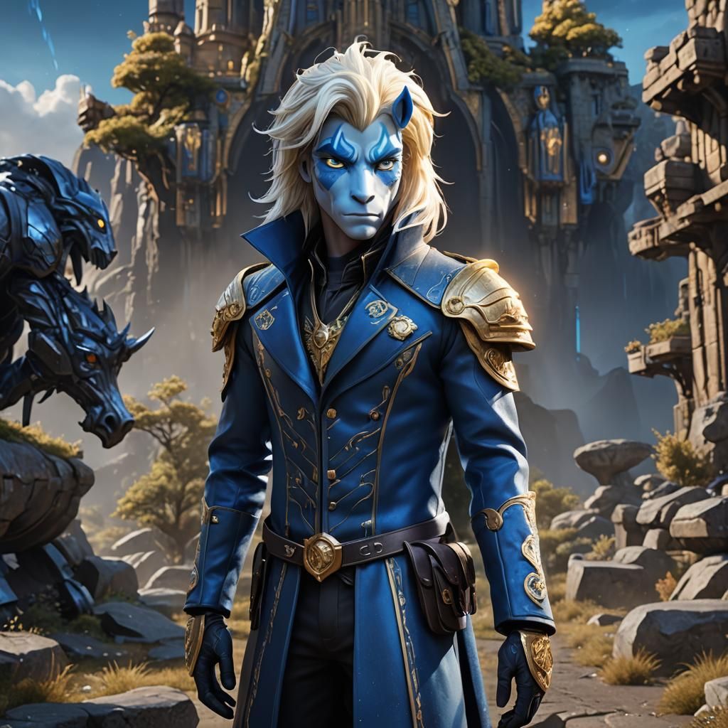 Majestic Blue Centaur Concept Art in Unreal Engine 5