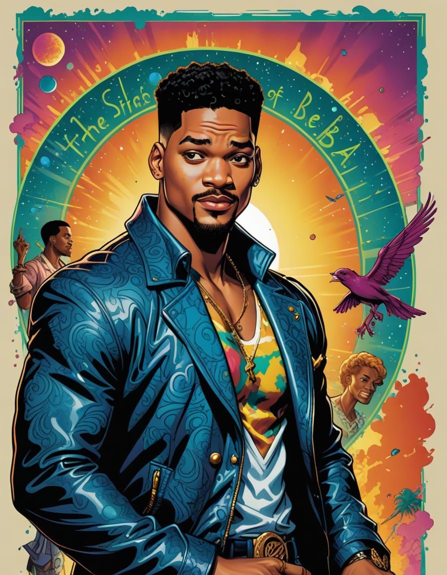 Bel Air Mansion in Comic Book Style