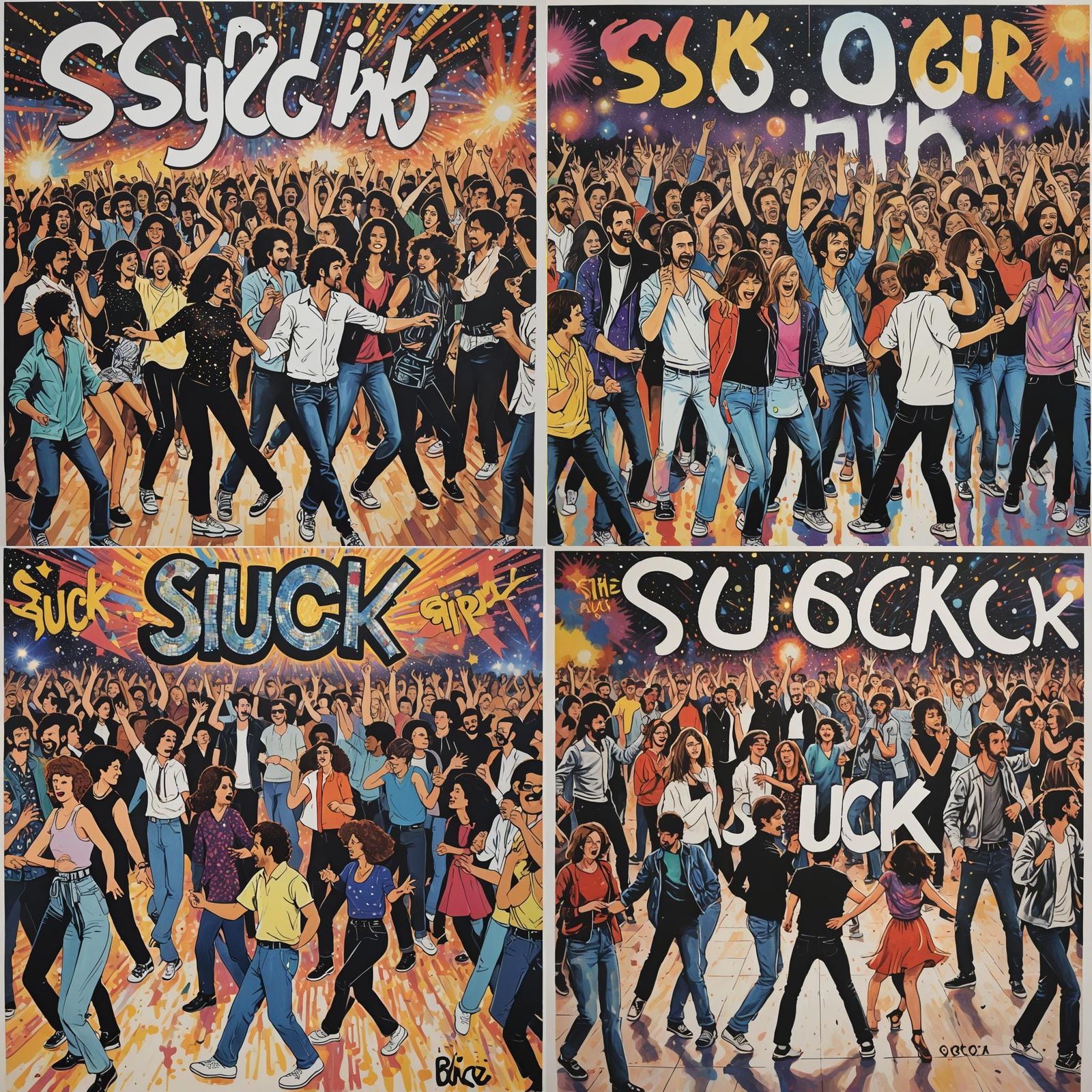 Disco Dance Poster with Text Overlay