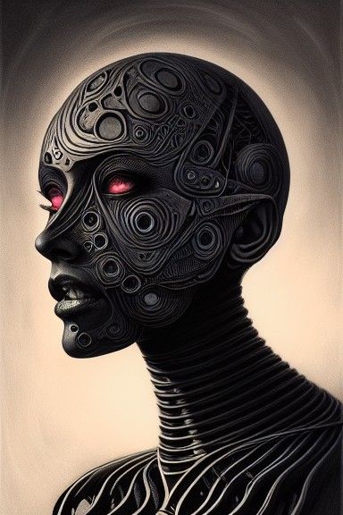 Multi-Faced Oracle Prophecy in Gothic Noir Style