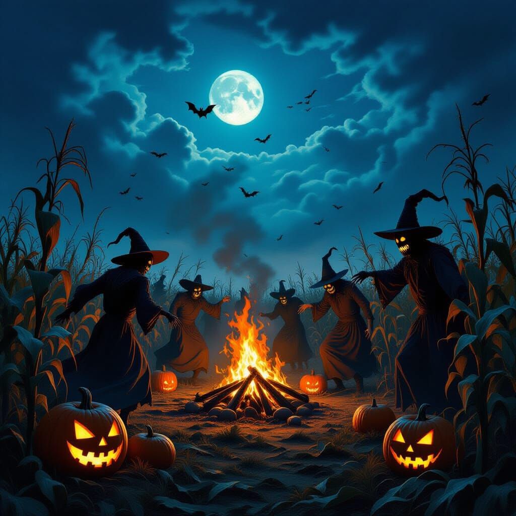 Gothic Harvest Festival Under Moody Autumn Sky