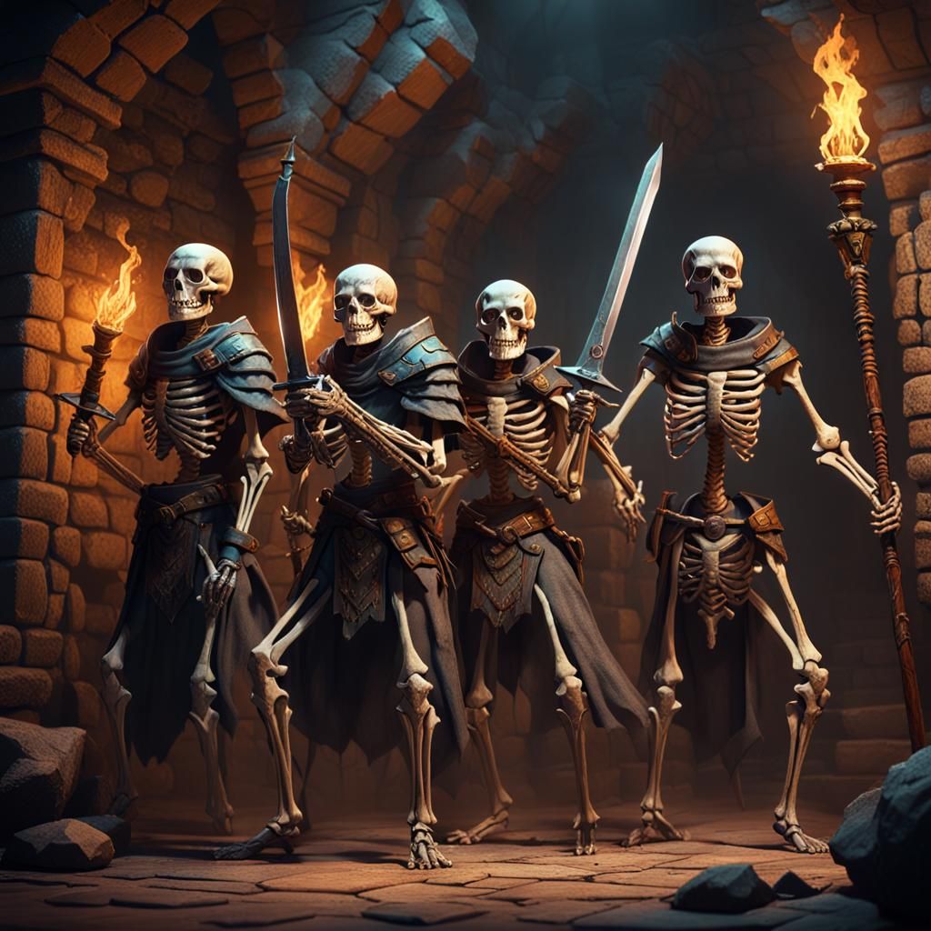 Skeletons Advance in Dungeon: Fantasy Concept Art