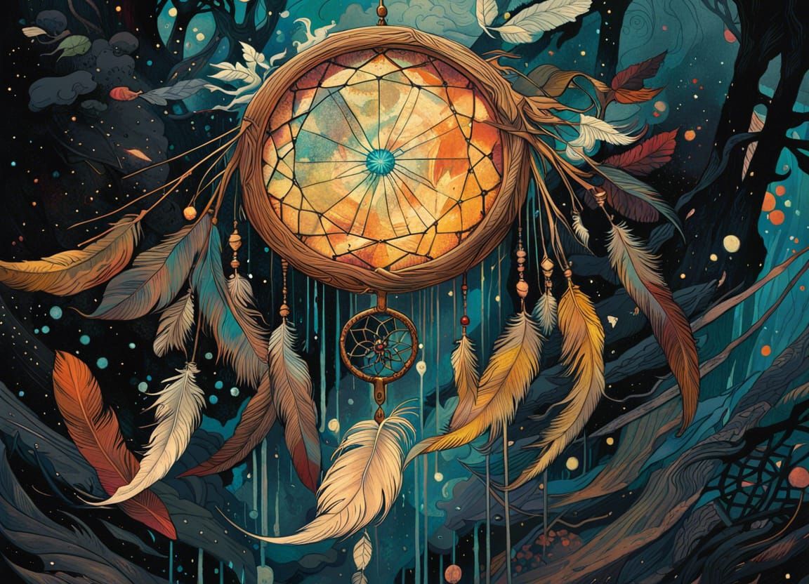 Surreal Dreamcatcher in Neo-Victorian Editorial Art
