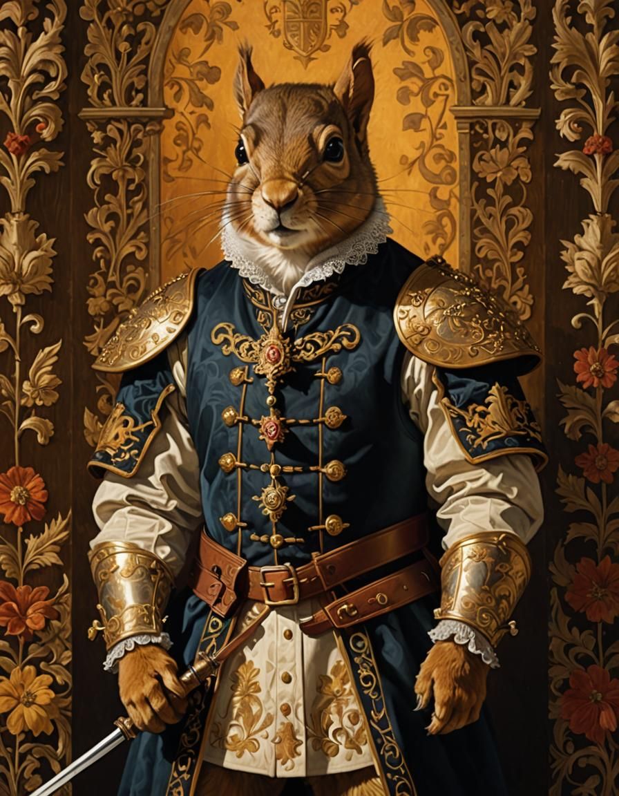 Elegant Squirrel Gentleman in Renaissance Attire