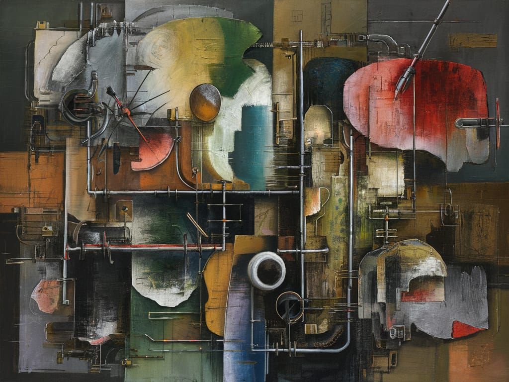 Abstract Dreamscape in Industrial Abstraction Style