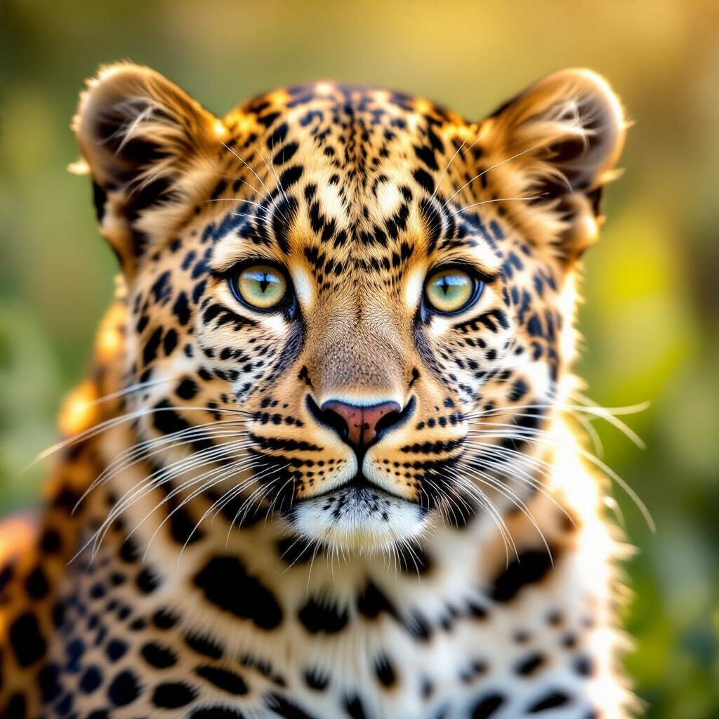 Adorable Leopard Portrait in Hyperrealistic Detail