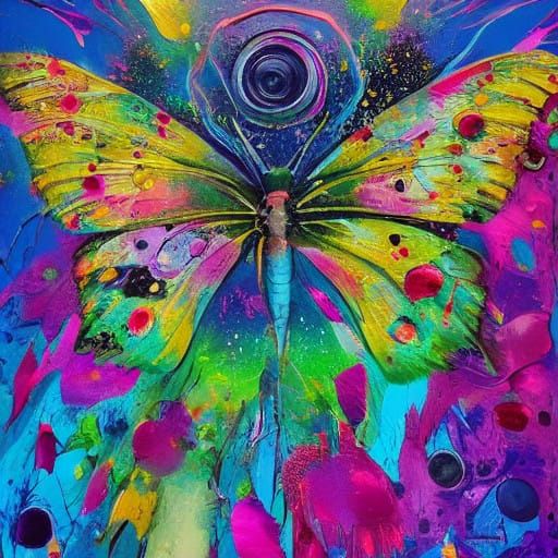 Surreal Cosmic Flower in Vibrant Graffiti Art Style