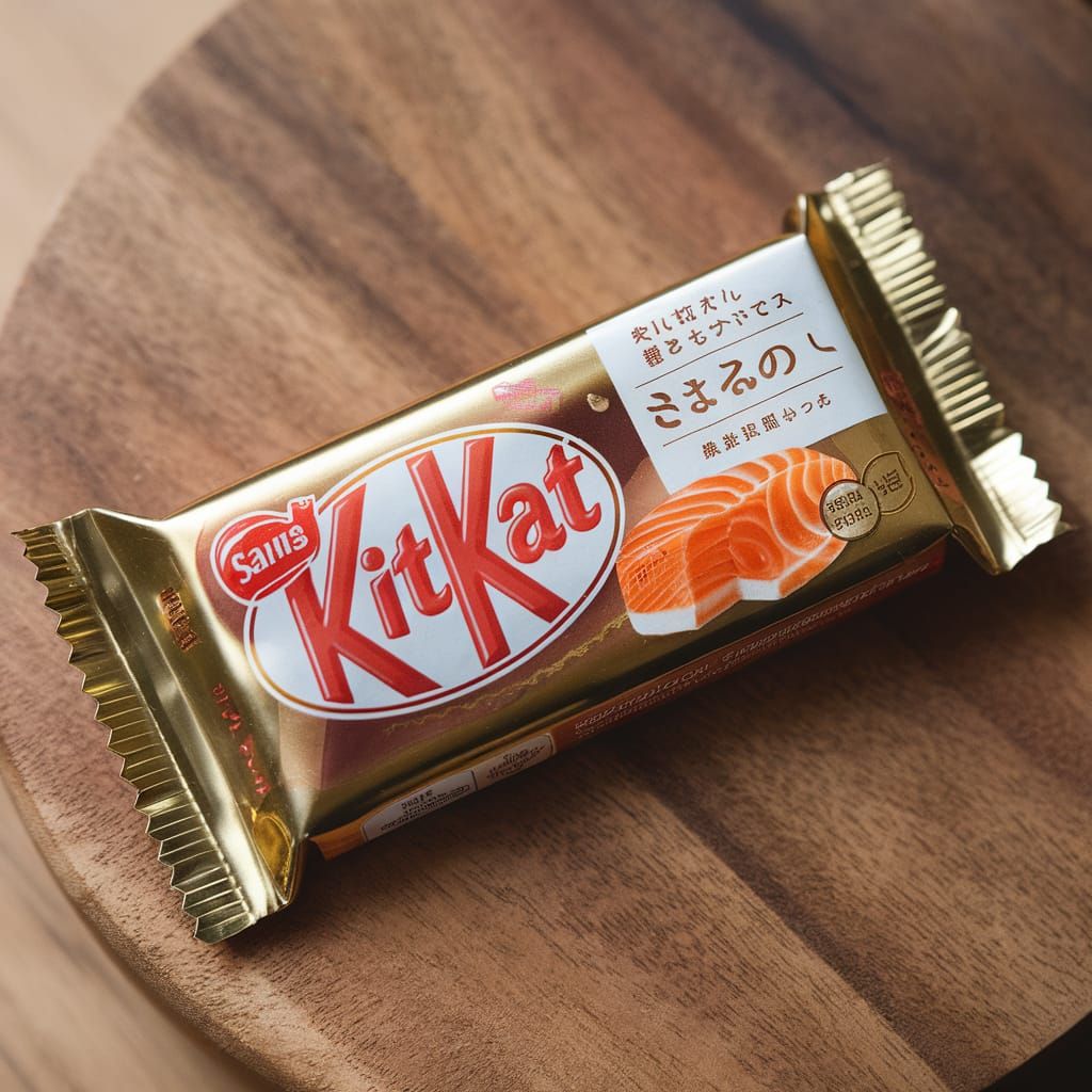 Salmon flavored candy bar