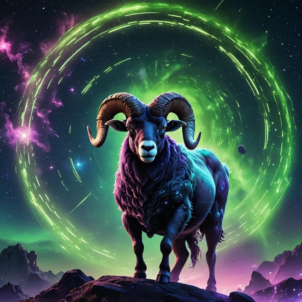 Glowing Ram Constellation in Fantasy Concept Art