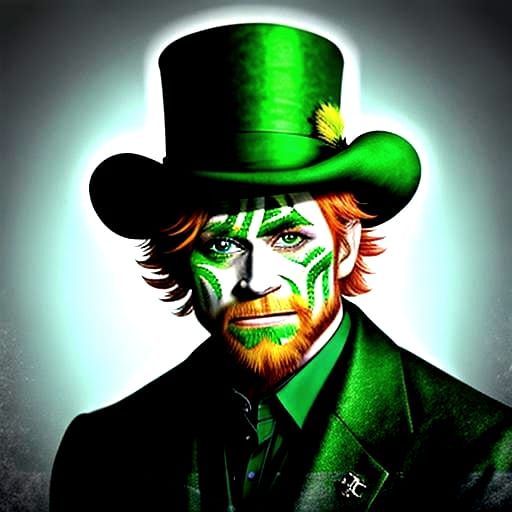 Abstract Double Exposure of a Leprechaun Prince