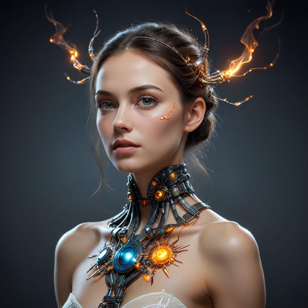 Cyberpunk Emblem in a Bright Yellow Background