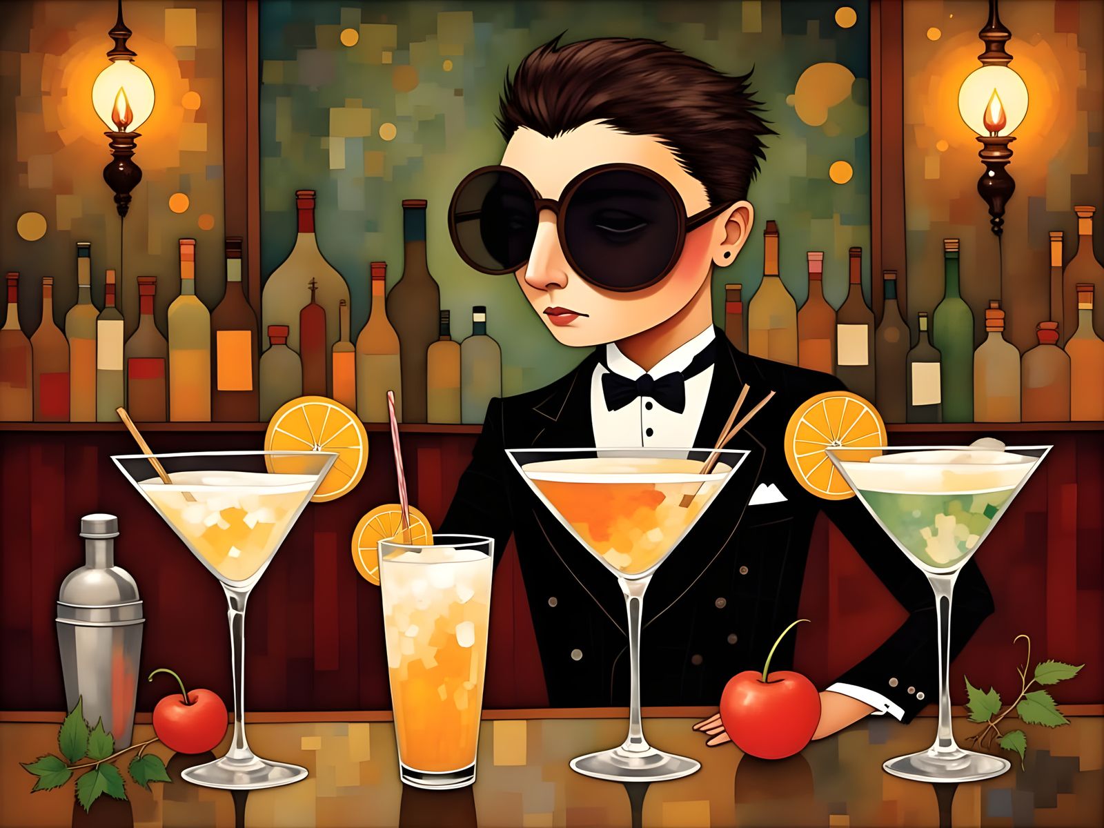 Vintage Jazz Scene in a Swinging Cocktail Lounge