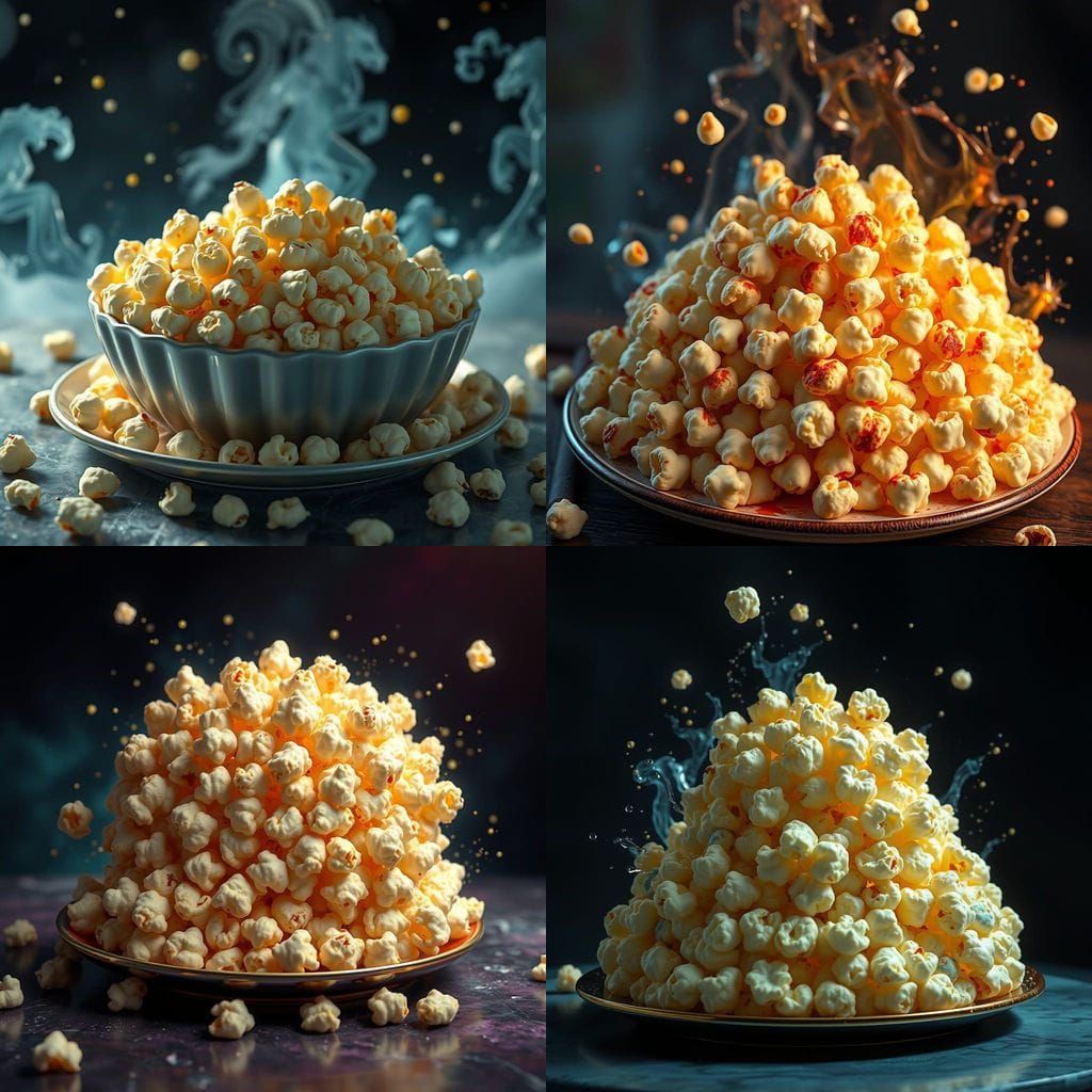 Whimsical Popcorn Plate in Vibrant Fantasy Style