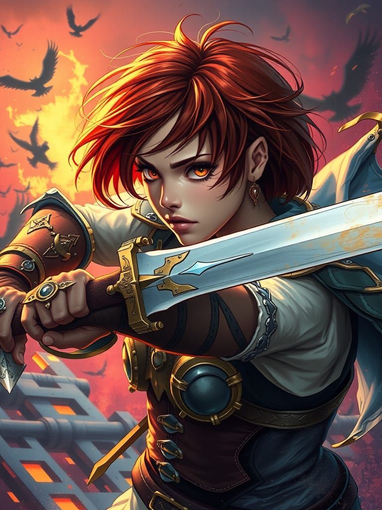 Fierce Warrior Princess in Hyperrealistic Splash Art Style