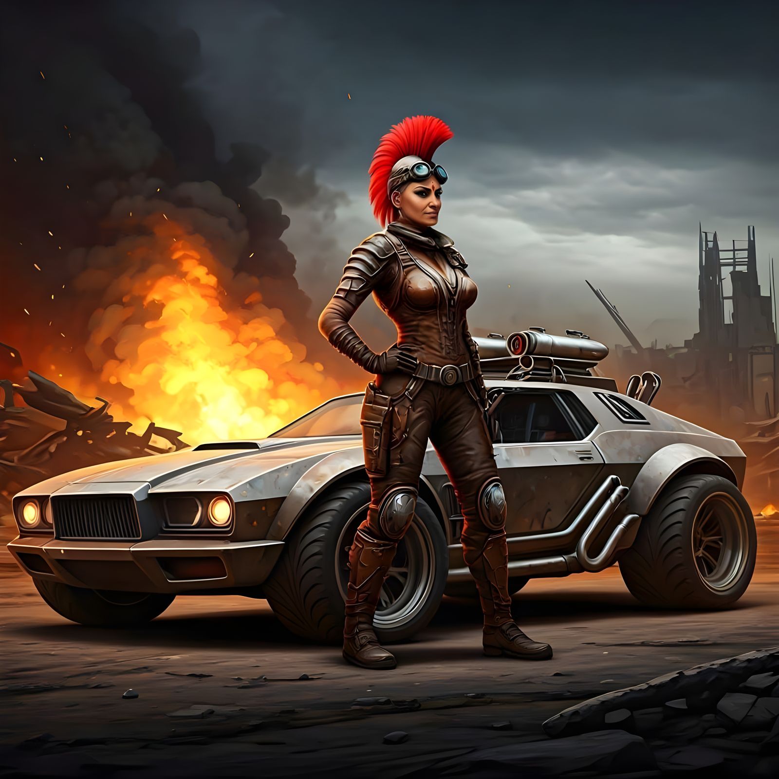 Rocket Car Combat Vehicle with Indian Driver