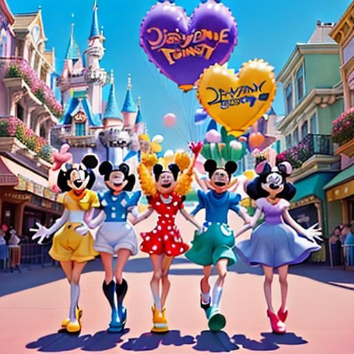 Mickey Mouse and Friends in Disneyland Cartoon