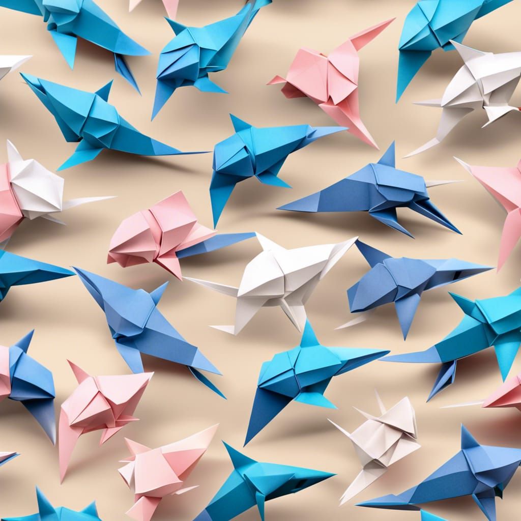 Elegant Origami Dolphin Papercraft Creation