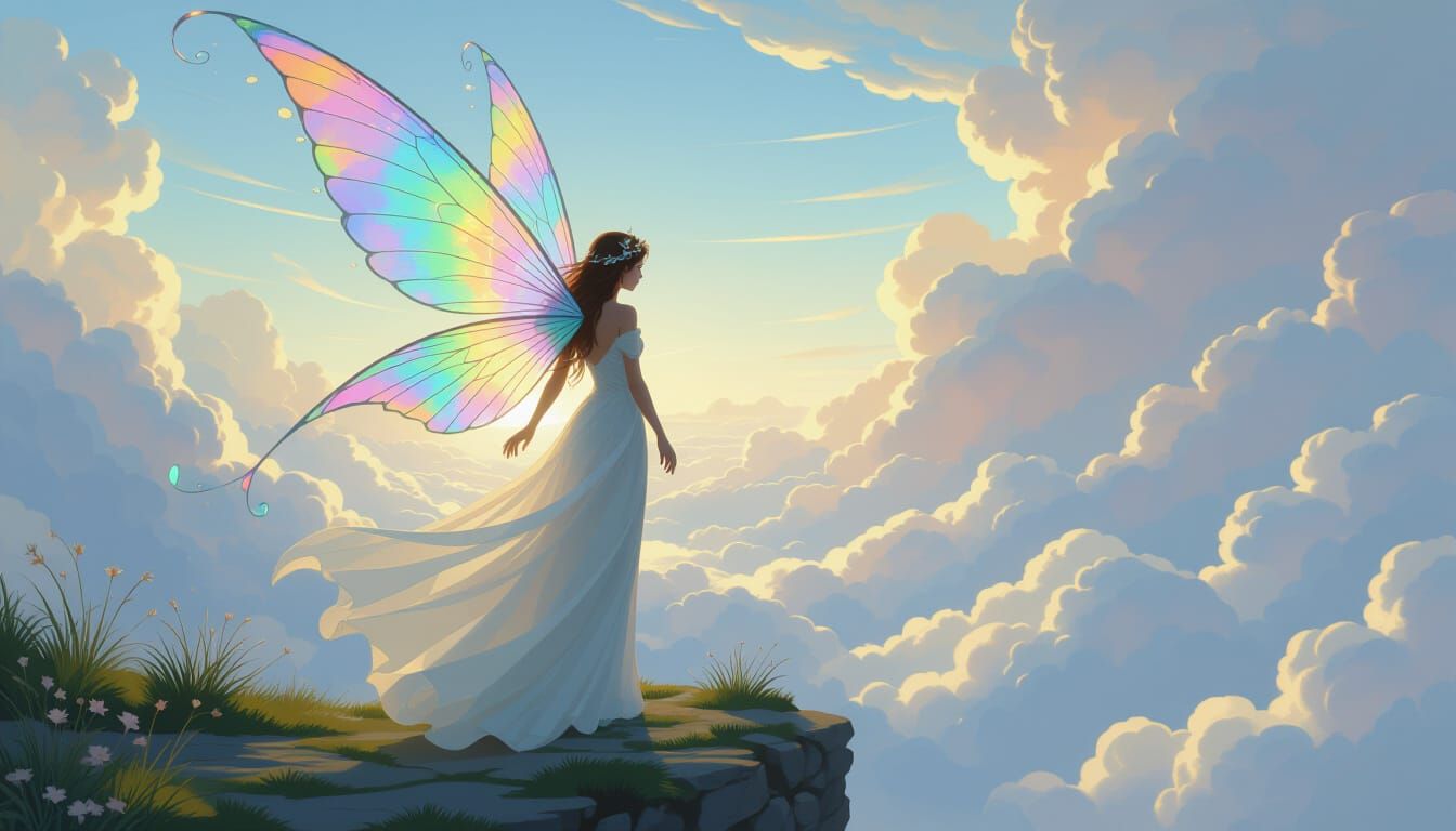 Ethereal Fairy Dances on Windswept Clifftop