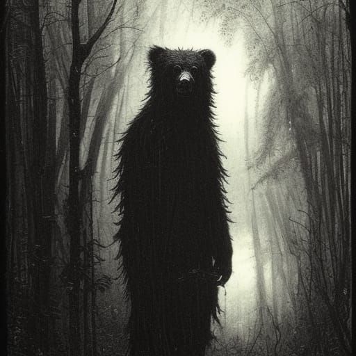 High Gothic Noir Portrait of a Demonic Werebear