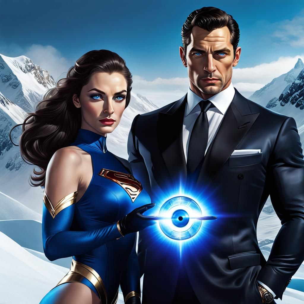 Elegant Djinn Human Hybrid with Blue Eyes